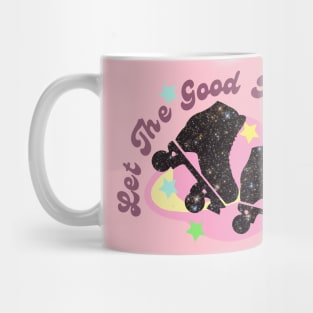 Let The Good Times Roll Roller Skates Illustration Mug